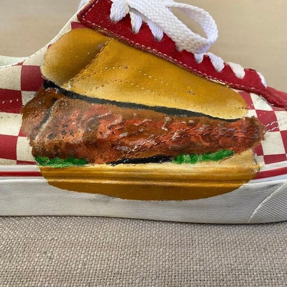 Custom Chik-fil-A Vans Old Skool Primary Checkerboard Red White size 10 - Picture 8 of 10